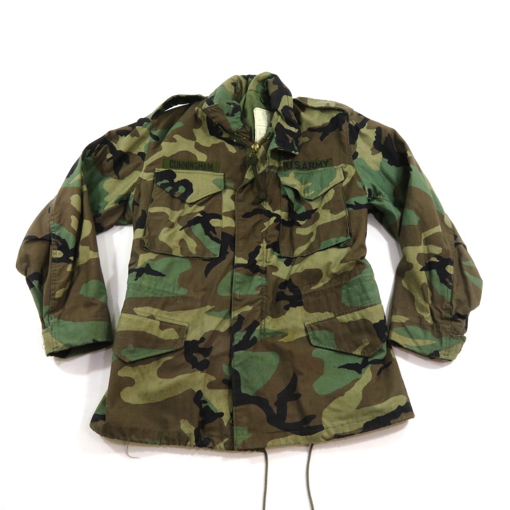 Military Cold Weather Field Coat Jacket Woodland Camouflage Sz S Reg 1980s Alpha